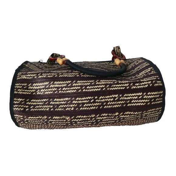 Vintage Handmade Colombian Woven Purse Arrow Cane Straw Top Handle Clutch Handba - Picture 6 of 8